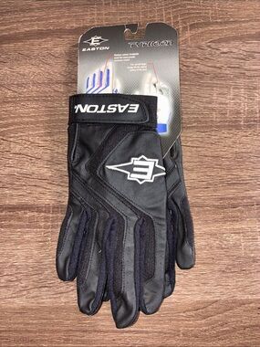 New Easton Black Performance Typhoon Batting Gloves with White Logo Medium